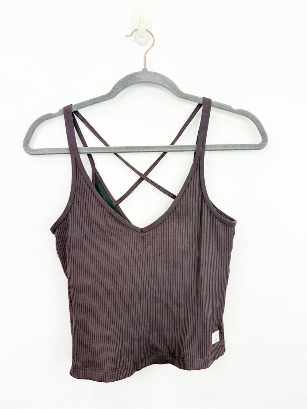 Vuori Women’s Rib Crop Tank Top Brown Size Small